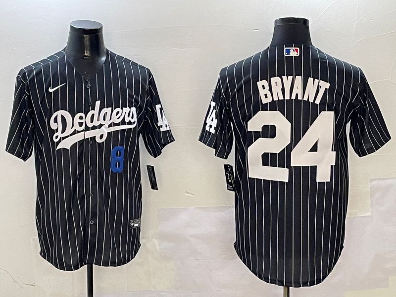 Men Los Angeles Dodgers #24 Bryant Black Stripe Jointly Name 2025 Nike MLB Jersey style 2